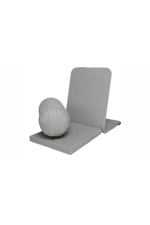 Zunkla Gri Backjack Meditasyon Sandalyesi  ve Bolster Minderi İkili Set