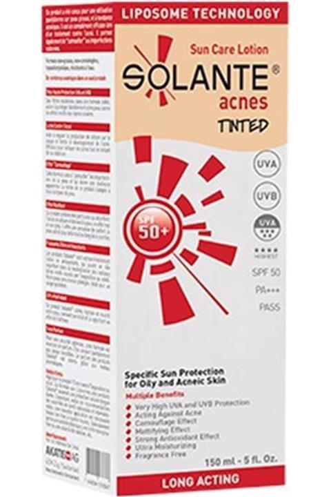 Solante Acnes Tinted Sun Care Lotion Spf 50+ 150 Ml Akne Önleyici Renkli Güneş Losyonu