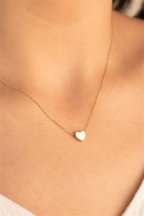 YAVUZ KUYUMCULUK Altın Taşsız Kalp Kolye