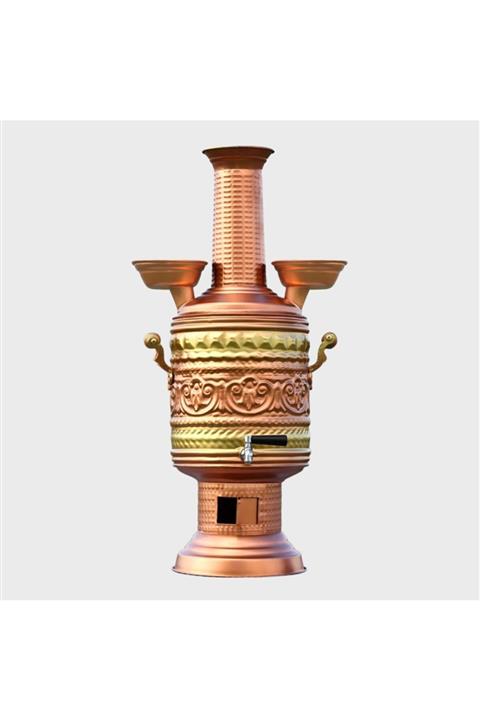 Style Üsten Yakmalı Bakır Işlemeli Semaver 7 lt