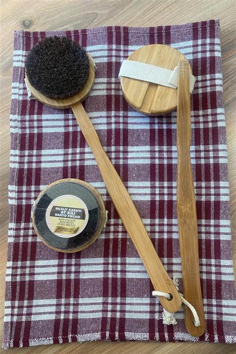 aktarix At Kılı Selülit Fırçası Sökülebilir Sap Kokusuz Doğal Siyah