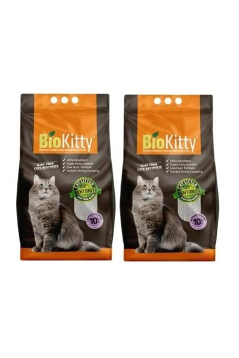 BioKitty Lavanta Kokulu İnce Taneli Tozsuz Doğal Bentonit Kedi Kumu 10 lt x 2 Adet