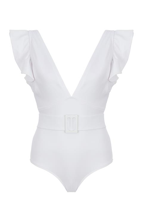 SAILOR swimwear V Yaka Kemerli Mayo