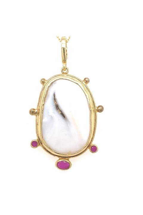 Birinci1926 Beyaz Sedefli Kadın Kolye Ucu