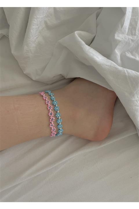 KİLİGİSTANBUL Pembe Çiçek Desenli Halhal