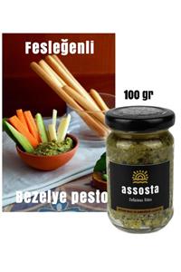 Assosta Fesleğenli Bezelye Pesto, Katkısız Ev Yapımı, Mini Boy 100 Gr