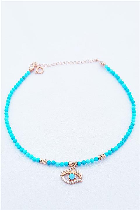 MorMajor Silver Turkuaz Göz Gümüş Halhal