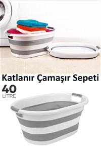 intekhome Katlanabilir Silikon Çamaşır Sepeti Mega (40 Lt)