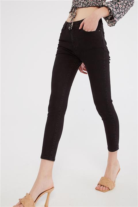 Modaset Yüksek Bel Skinny Fit Jean Pantolon Antrasit