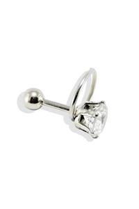 TÜKKAN ACCESSORİES Zirkon Taşlı 316l Cerrahi Çelik Yuvarlak Figür Kıkırdak,tragus,kulak Piercing