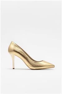 Elle Shoes Gold Deri Kadın Stiletto