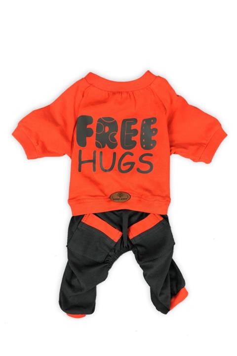 modadog Köpek Küçük Irk Baskılı Turuncu Tulum