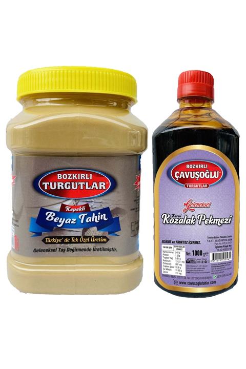 Bozkırlı Çavuşoğlu Kepekli Beyaz Tahin 930g Özel Üretim Türkiye De Tek + Kozalak Pekmezi 1000g