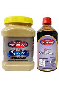 Bozkırlı Çavuşoğlu Kepekli Beyaz Tahin 930g Özel Üretim Türkiye De Tek + Kozalak Pekmezi 1000g