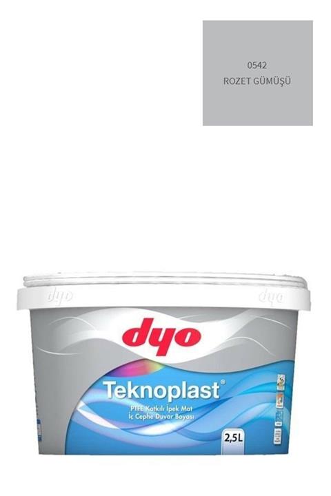 Dyo Teknoplast Teflonlu Antibakteriyel Ipek Mat Iç Cephe Duvar Boyası 0542 Rozet Gümüşü 2,5 Lt