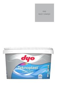 Dyo Teknoplast Teflonlu Antibakteriyel Ipek Mat Iç Cephe Duvar Boyası 0542 Rozet Gümüşü 2,5 Lt