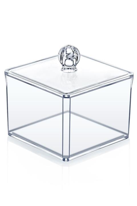 Happy Home Şeffaf Kare Pamukluk Ve Kulak Çubuğu Kutusu cn4987