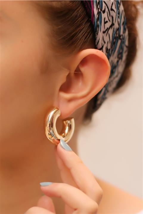 BUKA JEWELLERY Kadın Altın Rengi Küçük Boy Halka Küpe