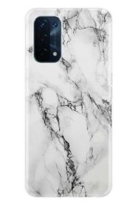 OPPO A54 Kılıf Silikon Resimli Fragile White Marble Mermer -st1103