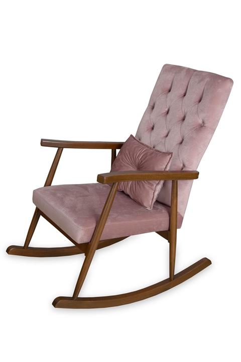 Asedia Trend Ceviz Pembe Kapitoneli Sallanan Sandalye