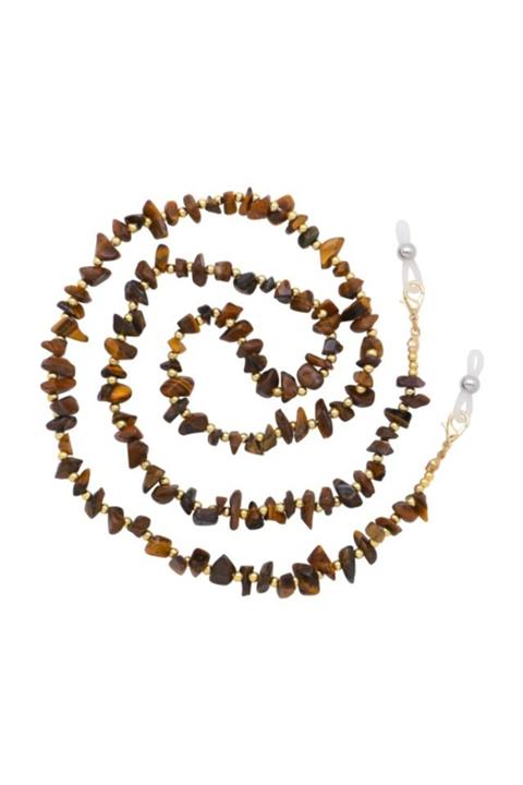 mañana atelier Natural Stone Collection - Kaplangözü Kırık Doğal Taş Gözlük Zinciri