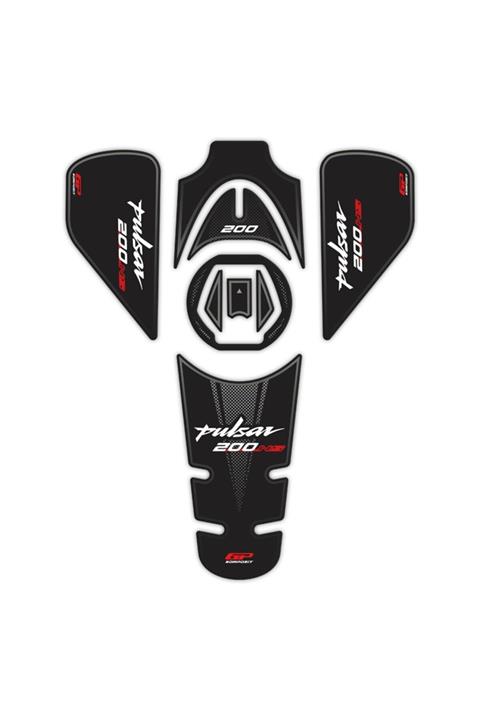 GP KOMPOZİT Bajaj Pulsar Ns 200 2011 2020 Uyumlu Tank Pad Seti Siyah Kırmızı