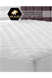 Ak Alez Kapitone Fitted Yatak Koruyucu %100 Pamuk Alez (SIVI GEÇİRMEZ DEĞİLDİR) (10 Farklı Ebat)