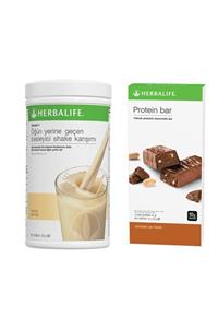 Herbalife Formül 1 Shake Vanilya 550 gr  14 Lü Protein Bar Çikolata Yer Fıstıklı