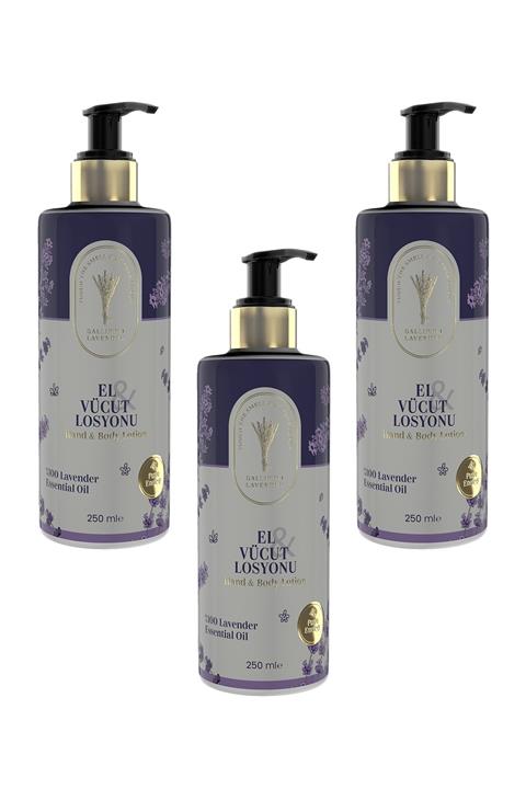 Gallipoli Lavender Lavanta Yağlı El Ve Vücut Losyonu 250 ml Nemlendirici Krem 3 Adet