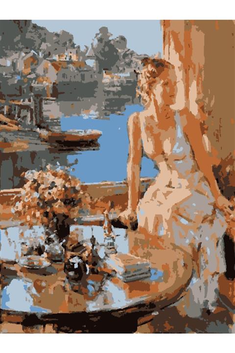 Hobi Sepeti Sayılarla Boyama Seti Tuval Şeklinde Çerçeveli 35x50 Fırça