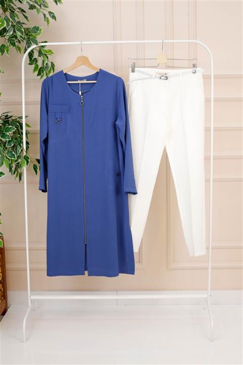 İmajButik Büyük Beden Ayrobin Krep Kap-indigo