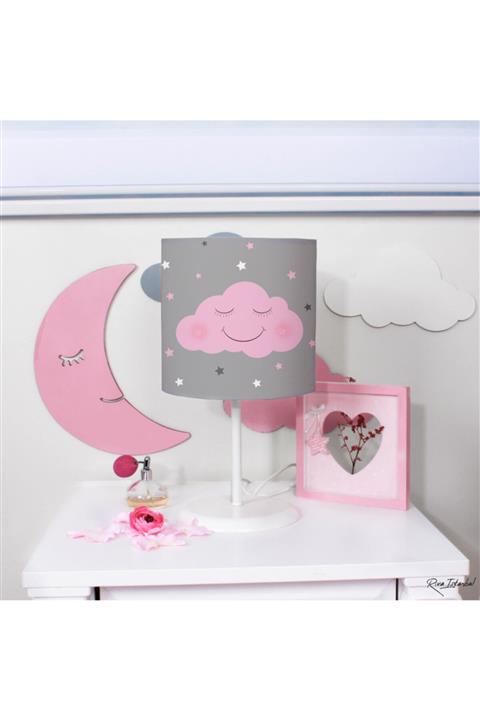 Rivaİstanbul Gülen Bulut Gri Çocuk Odası Abajur