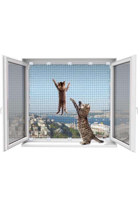WINBLOCK Pets – Kediler Için Pencere Güvenlik Ağı, Kedi Filesi Sistemi – Tek Kanat Kutu