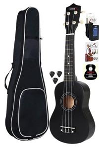 Midex Ukx-901bag Siyah Soprano Ukulele (kalın Çanta Metod Tuner Tel Pena)