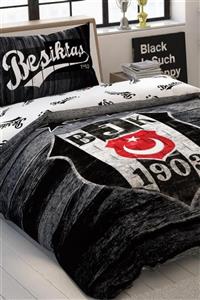 Taç Lisanslı Nevresim Takımı Tek Kişilik Beşiktaş Wooden Logo