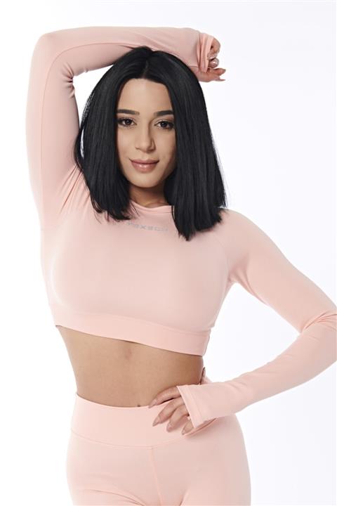 yexech Kadın Uzun Kollu Spor T-shirt Rise Serisi – Şeftali – Rise Series Sports Long Sleeve Crop Top