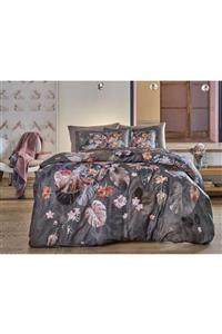 Linens Glamis Saten Çift Kişilik Nevresim Takımı Haki