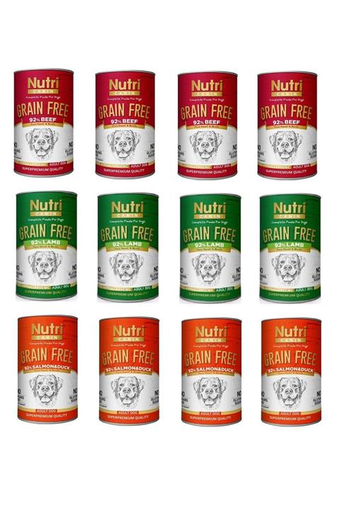 Nutri Canin Tahılsız 3 Çeşit Karma Köpek Konserve 400 Gr. X 12 Adet