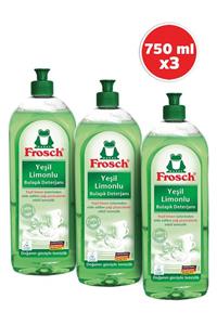 Frosch Yeşil Limonlu Bulaşık Deterjanı 750 ml 3'lü