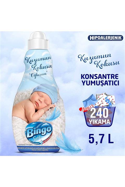 Bingo Soft Konsantre Çamaşır Yumuşatıcısı Oğluşum 1440 ml Ekonomi Paketi 4'lü