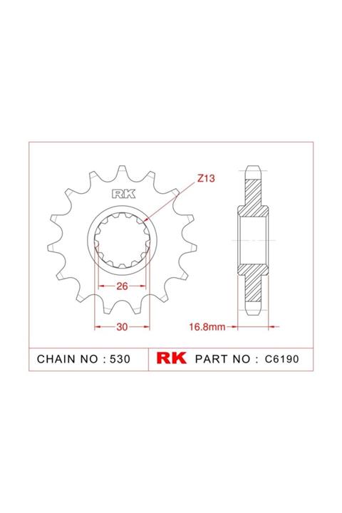 RK Honda Vtr 1000 F  Ön Dişli 16t(1998-2005)