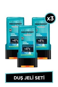 L'Oreal Paris Men Expert Cool Power Buz Ferahlığında Ferahlatıcı Duş Jeli 300ml 3'lü Set