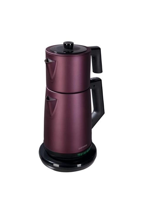 GOLDMASTER Incedem Serisi Mat Mor Çelik Çay Makinesi Ve Su Isıtıcı