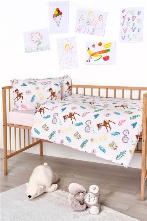 FAVORA Bambi Desenli Bebek Nevresim Takımı - Pudra