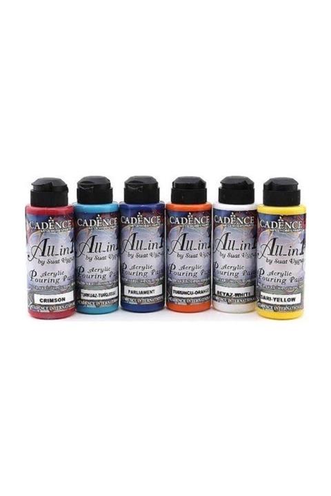 Cadence All-in1 Hazır Akrilik Pouring Boya Seti 6'lı 120ml
