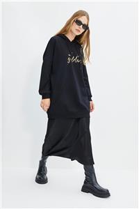 Trendyol Modest Siyah Örme Sweatshirt TCTAW22TW0055