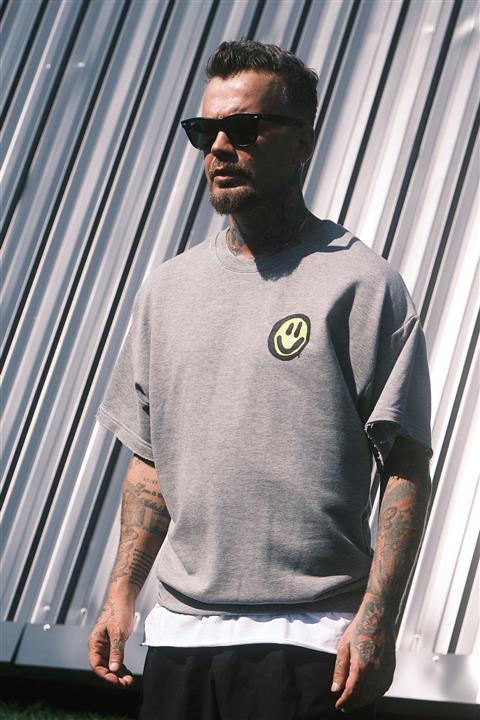 HOLEACADEMIE Smile Baskılı Iki Iplik Penye Tshirt