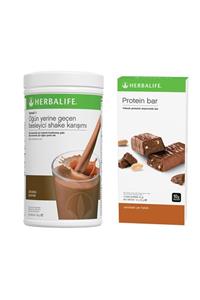 Herbalife Formül 1 Shake Çikolata 550gr + 14 Lü Protein Bar Çikolata Yer Fıstıklı