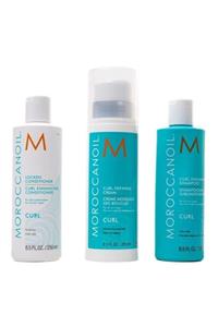 Moroccanoil Curl Enhancing Saç Kremi 250 ml + Curl Enhancing Şampuan 250 ml + Curl Defining Krem 250