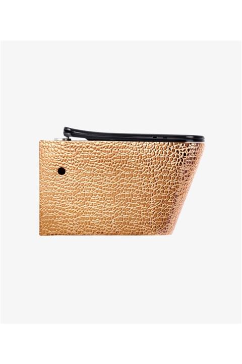 Pure Concept Crocodile Rosegold Black Kanalsız Asma Klozet+kapak Wh-774